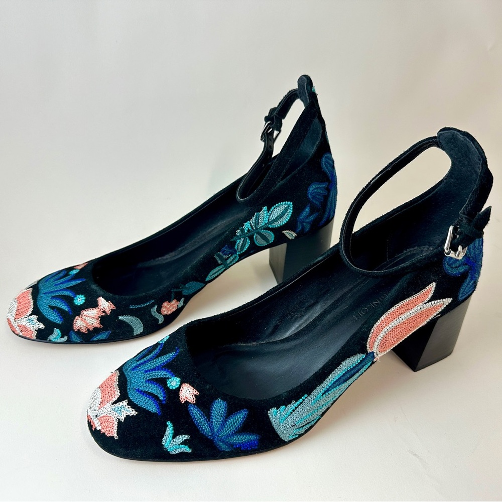 Rebecca Minkoff Black and Blue Heels with Ankle Strap